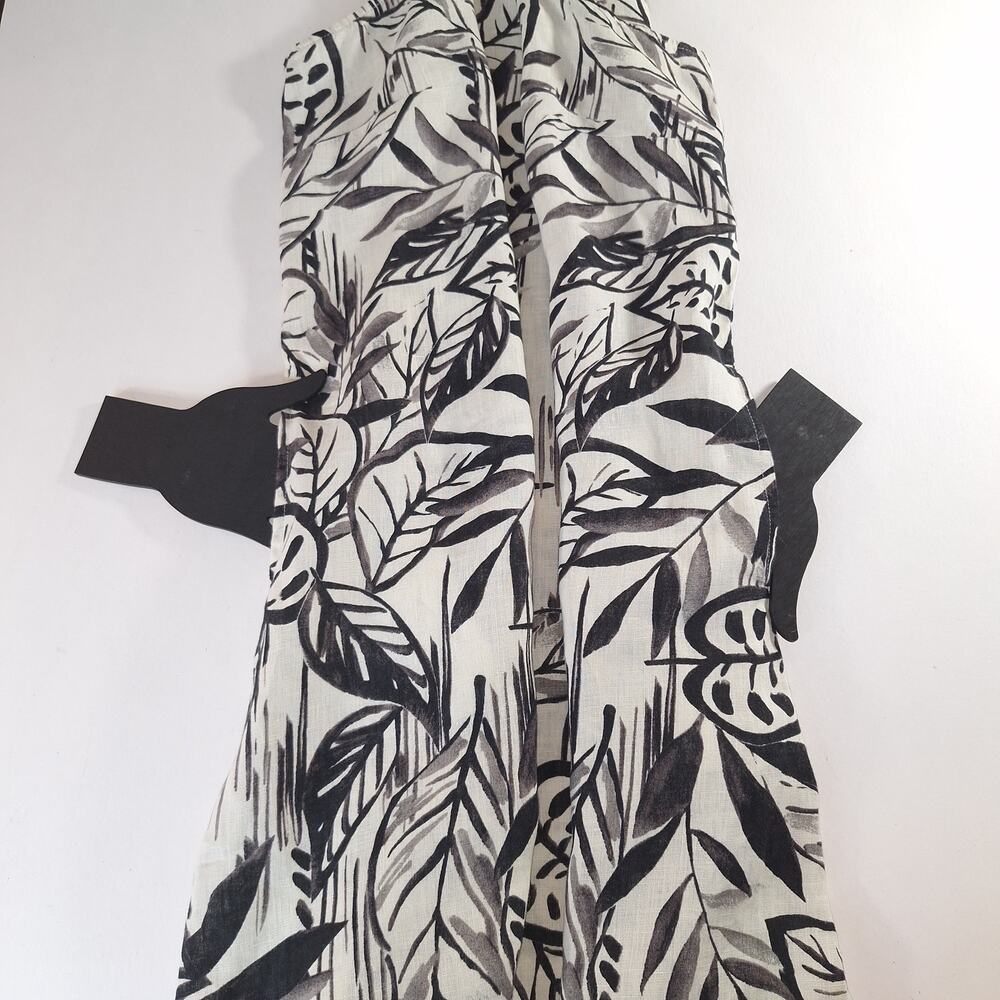 Tahari Linen Dress 3X Khaki Tropical Midi A Line Pockets Sleeveless Resort NWT - Picture 3 of 13